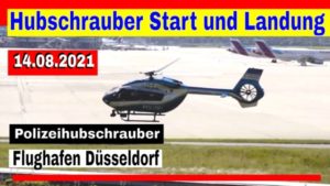 Hubschrauber Start der Polizei am Flughafen Düsseldorf